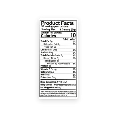 7mg Wake Up Nano Gummies - D9 & THCV Nano - Morning Fruits - D9 THC
