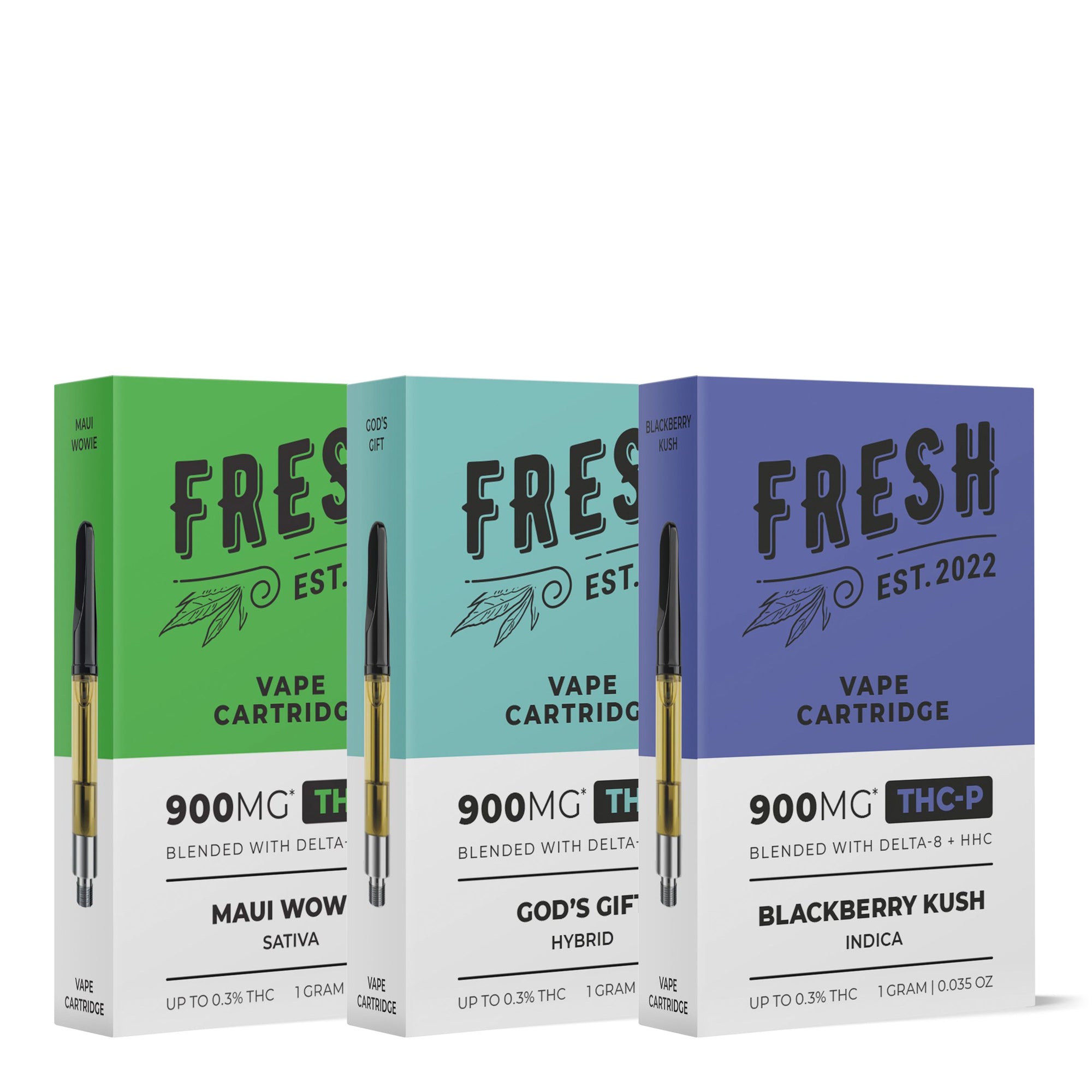 900mg THCP, D8, HHC Vape Carts Bundle - Fresh