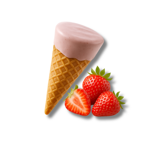 100mg Strawberry + White Chocolate Waffle Cones - D8, THCP - Chill Plus