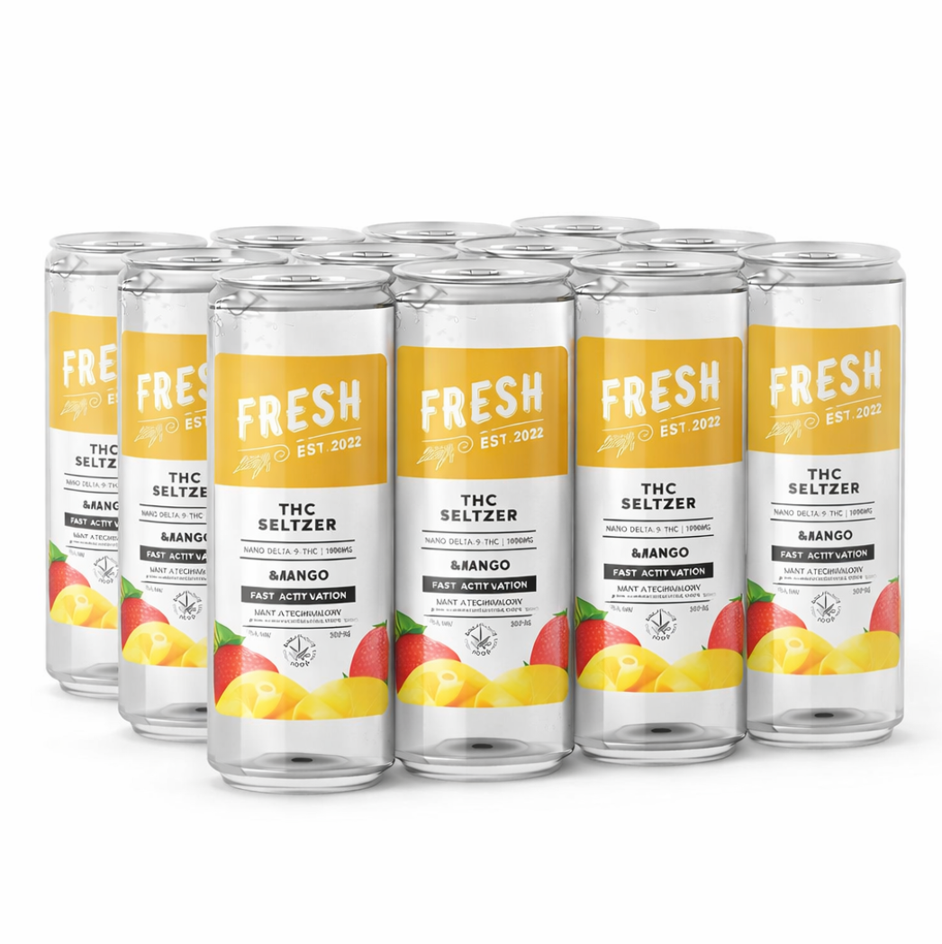 100mg Nano Mango THCa Seltzer - D9 Nano- Fresh