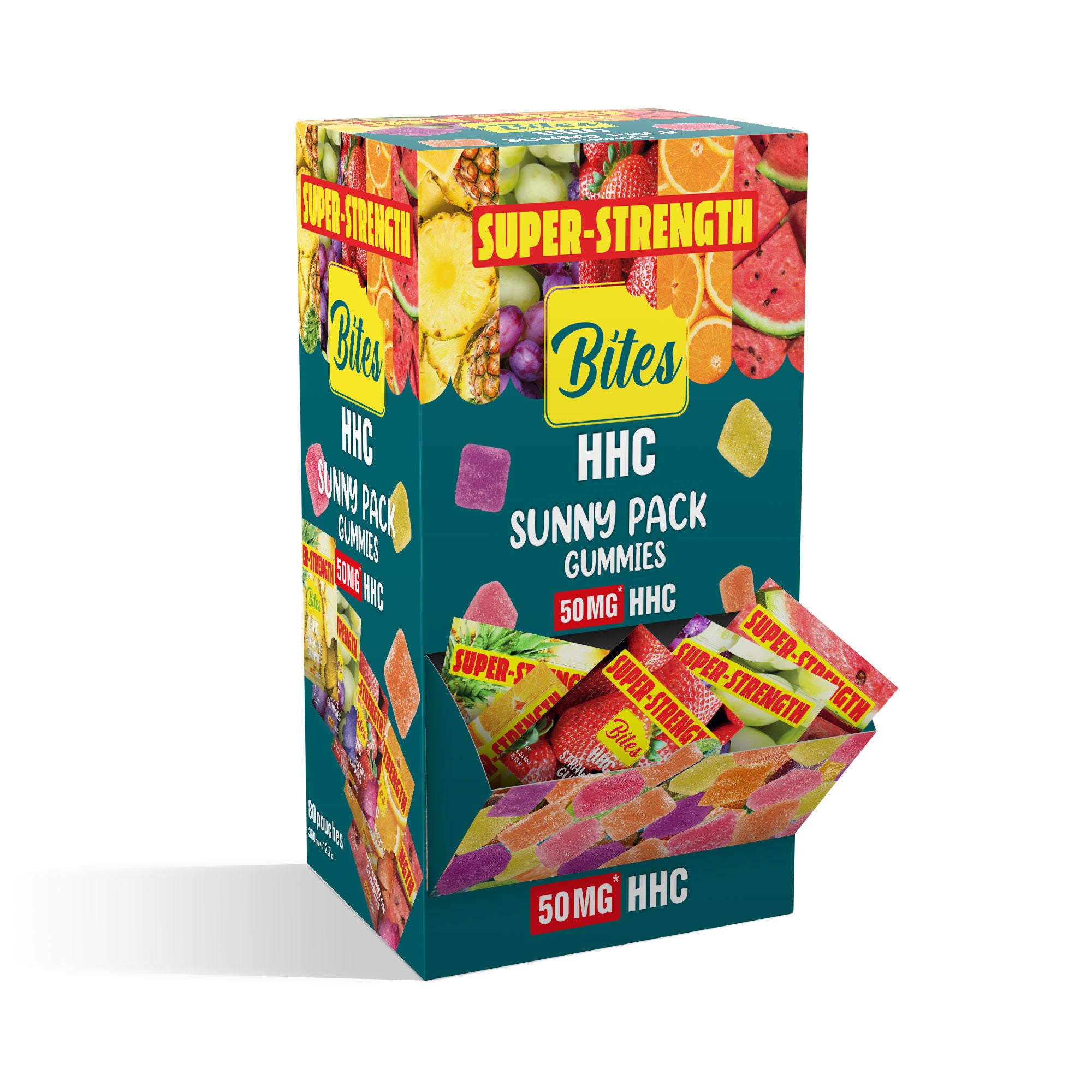 Bites HHC Gummies - Sunny Pop Display Pack - 50MG