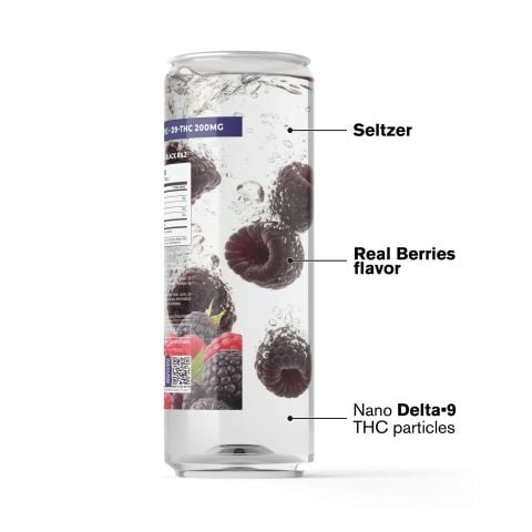 200mg Black Raz THCa Seltzer - Delta 9 Nano - Fresh