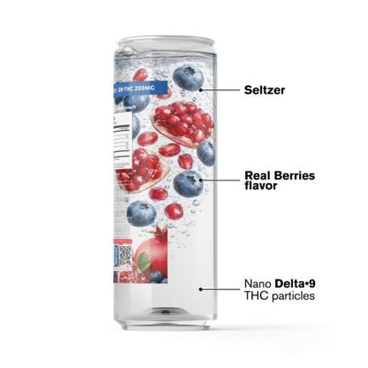 200mg Blueberry & Pomegranate THCa Seltzer - D9 Nano - Fresh
