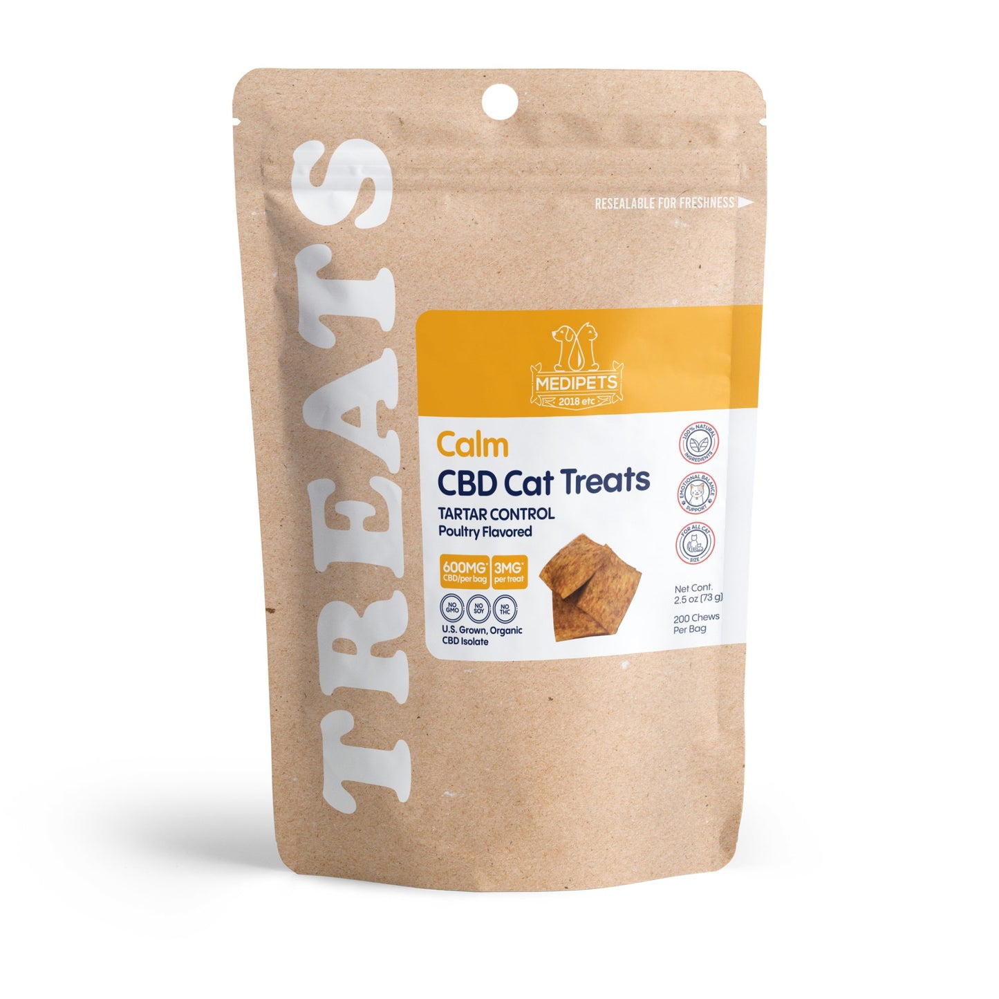Cat Cafe Tartar Control - CBD Pet Treats For Cats - 600mg - MediPets