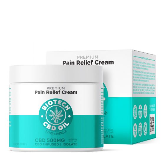 500mg CBD Pain Relief Cream - 4oz - Biotech CBD