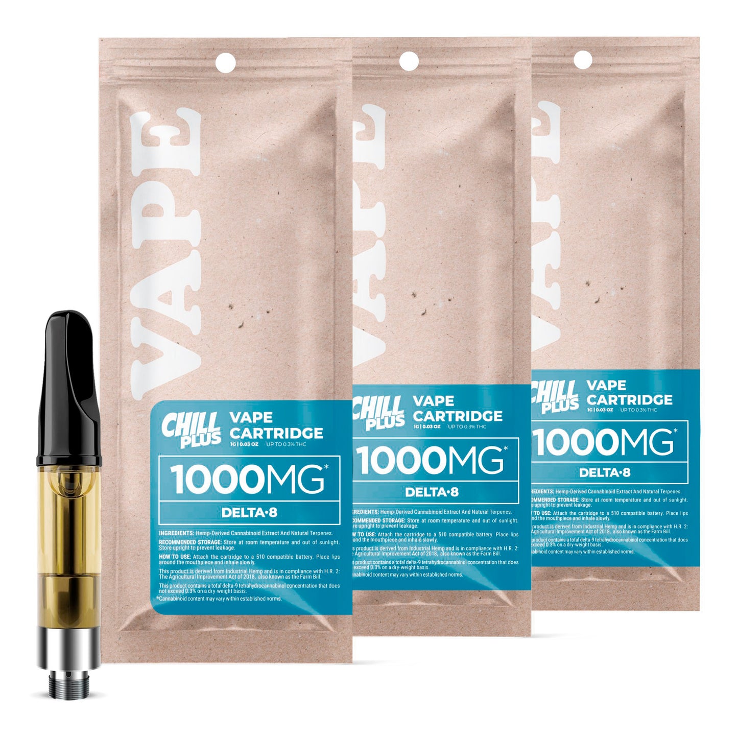 Chill Plus Delta 8 THC Cartridges 3 Pack Bundle - Chill Plus