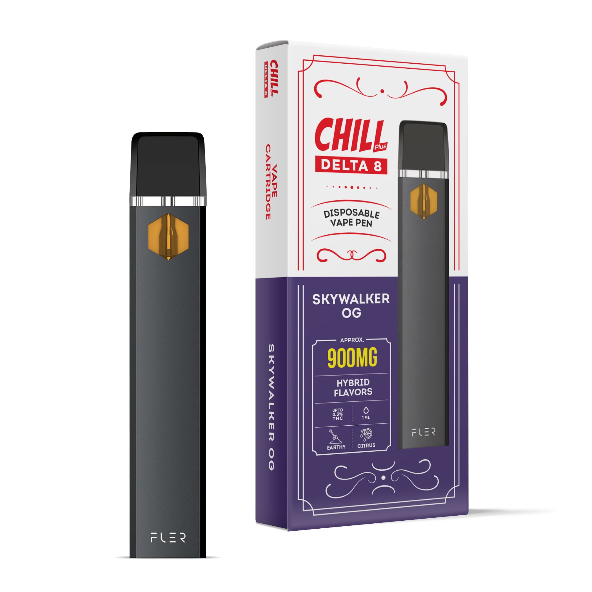 900mg D8 Vape Pen - Skywalker OG - Hybrid - 1ml - Chill Plus