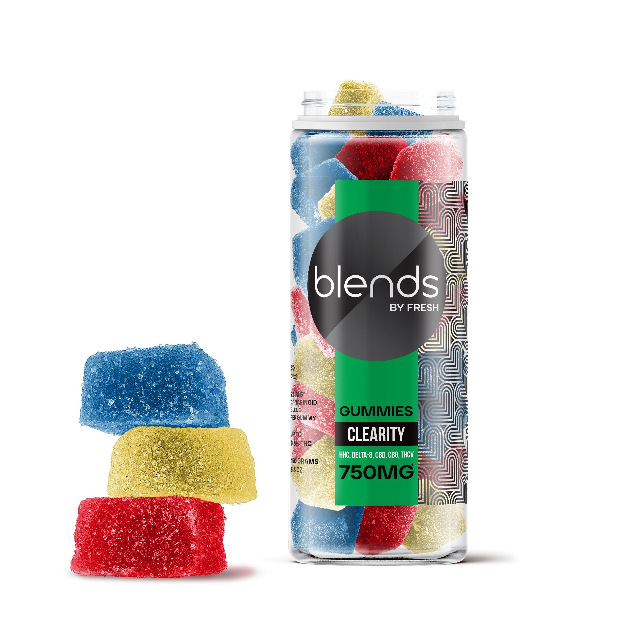 Clearity Blend - 25mg Gummies - HHC, D8, CBD, CBG, THCV - Blends by Fresh