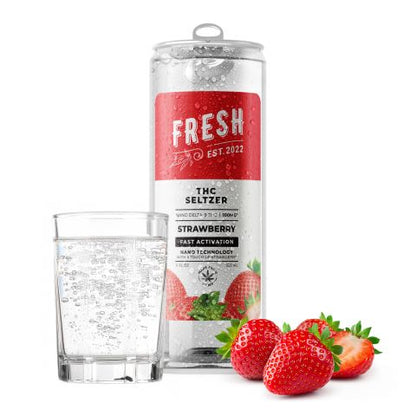 D9 Nano Strawberry THC Seltzer - 100mg - Fresh