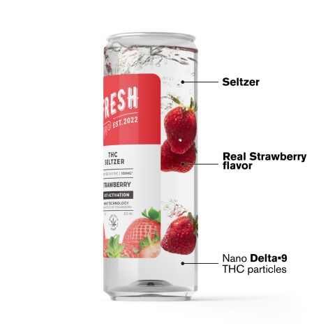 D9 Nano Strawberry THC Seltzer - 100mg - Fresh