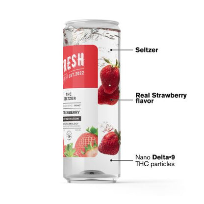 D9 Nano Strawberry THC Seltzer - 100mg - Fresh
