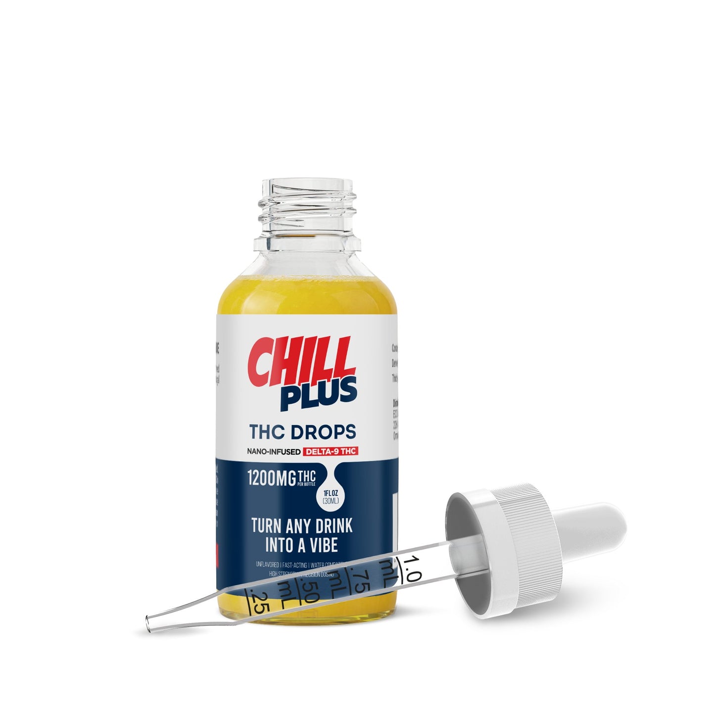 D9 Nano Unflavored Oil Drops - 1,200mg - Chill Plus