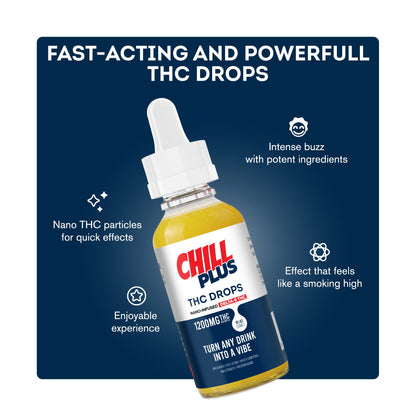 D9 Nano Unflavored Oil Drops - 1,200mg - Chill Plus