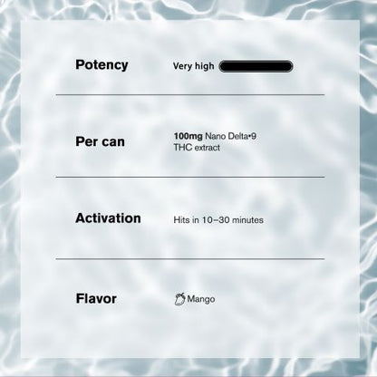 Delta 9 Nano Mango THC Seltzer - 100mg - Fresh