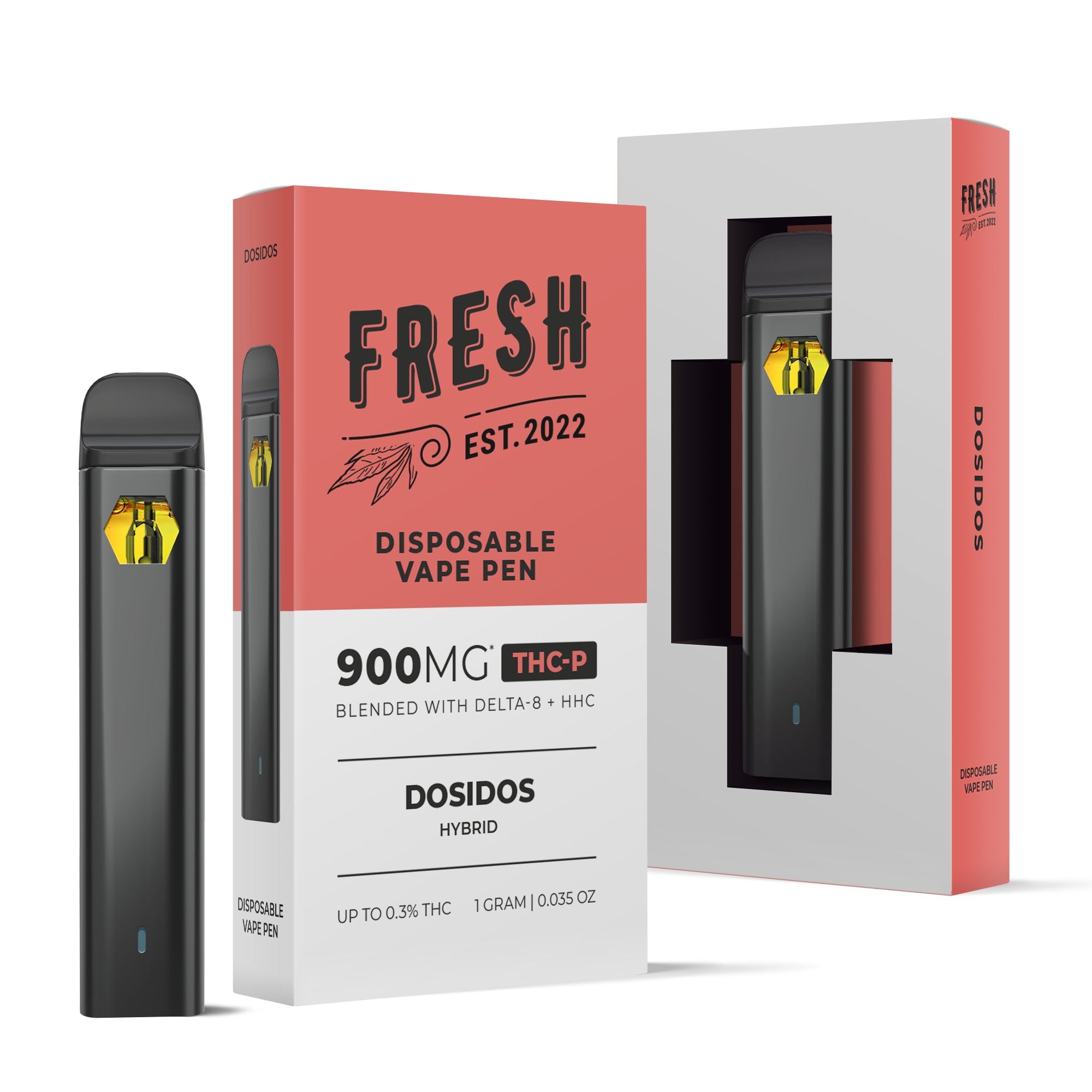 900mg THCP, D8, HHC Vape Pen - Dosidos - Hybrid - 1ml - Fresh