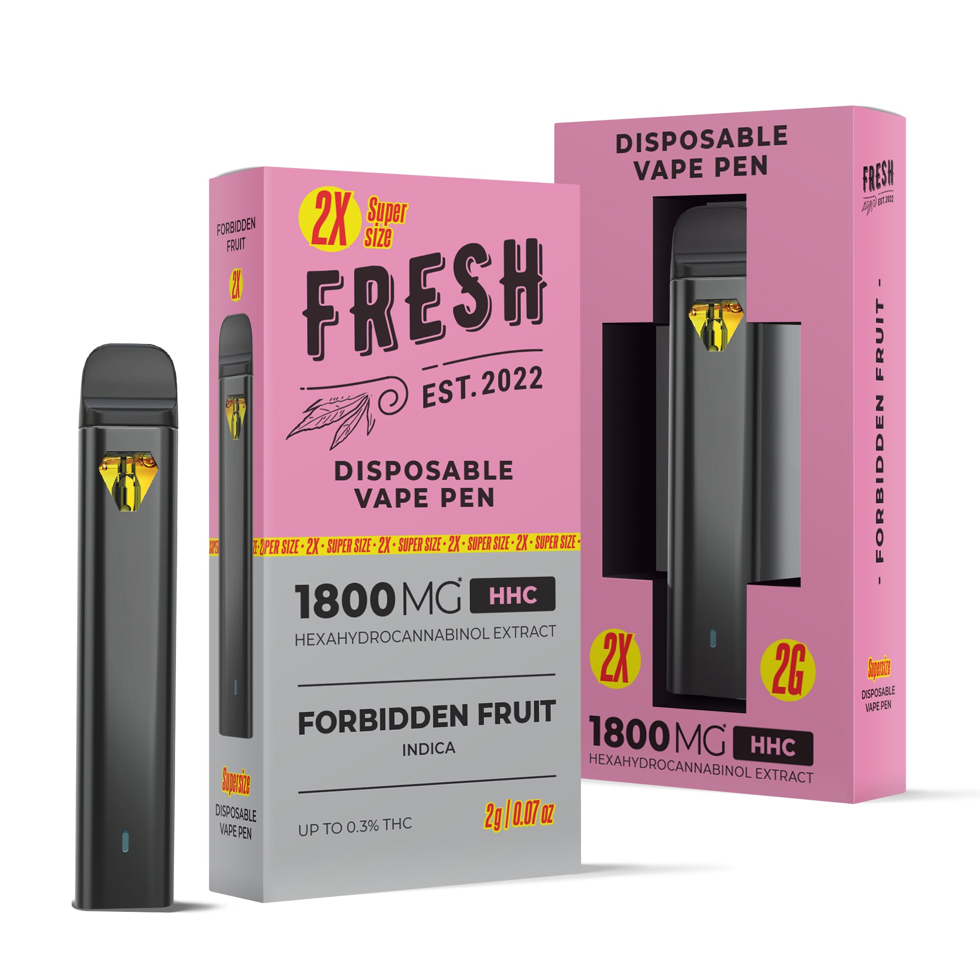 1800mg HHC Vape Pen - Forbidden Fruit - Indica - 2ml - Fresh