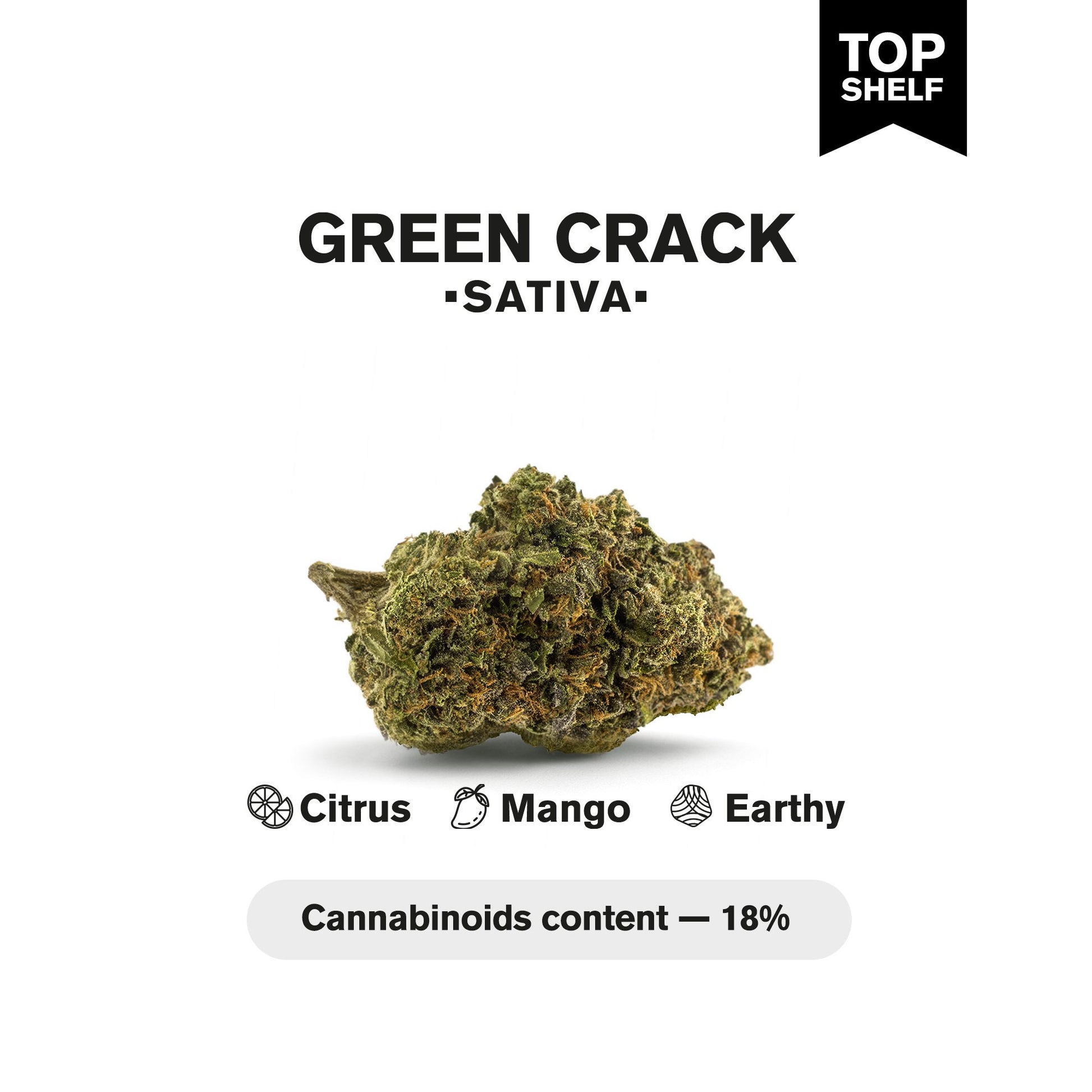 Green Crack Flower - Sativa - THCA