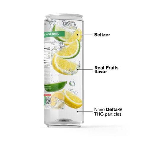 200mg Lemon Lime THCa Seltzer - D9 Nano - Fresh