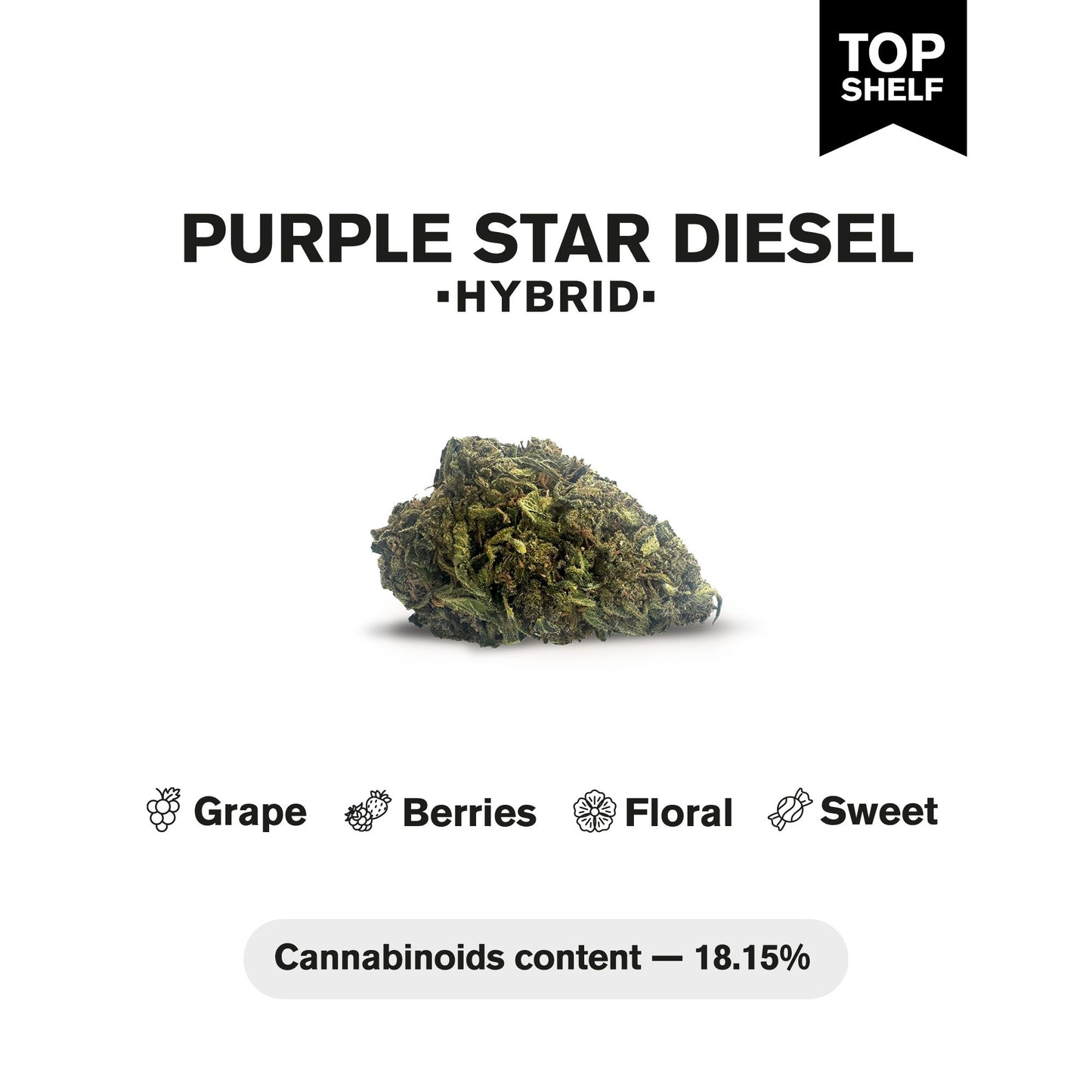 Purple Star Diesel Flower – Hybrid – THCA