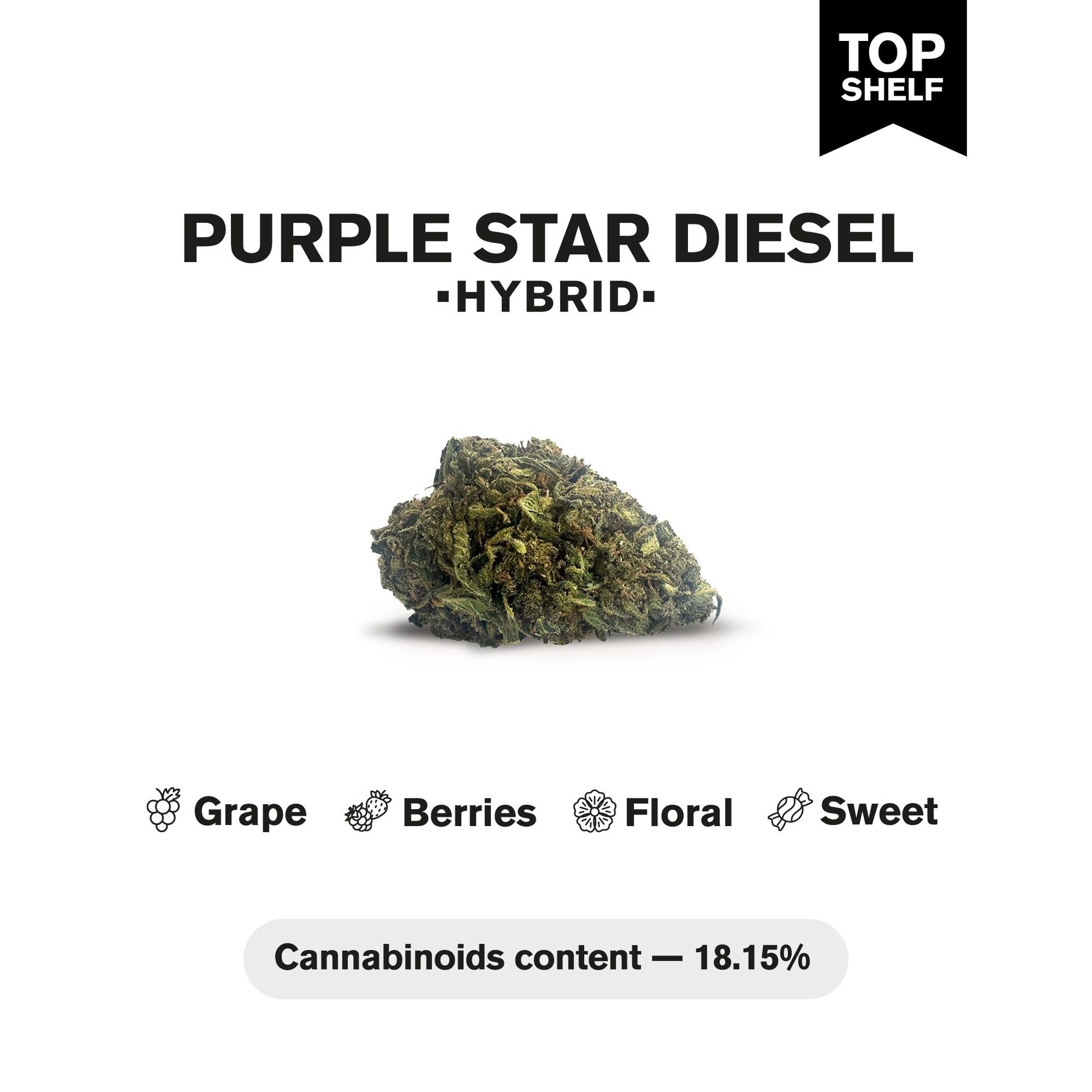 Purple Star Diesel Flower – Hybrid – THCA