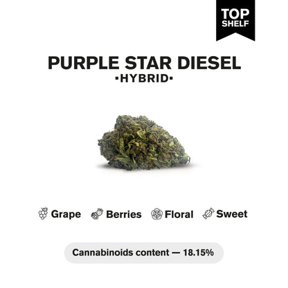 Purple Star Diesel Flower – Hybrid – THCA