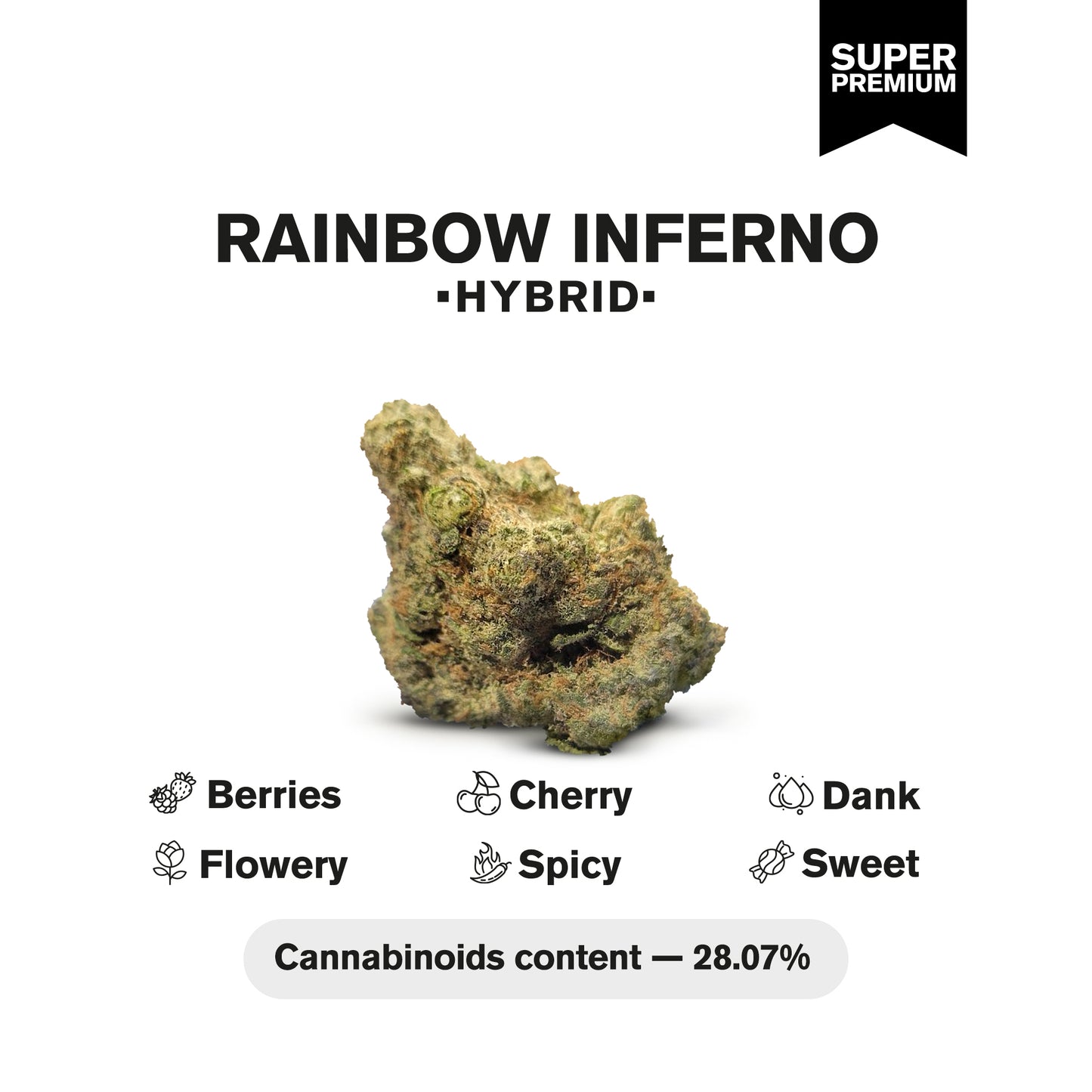 Rainbow Inferno Flower - Hybrid - THCA