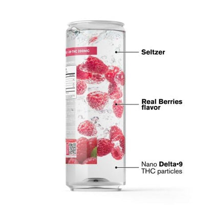 200mg Raspberry THCa Seltzer - D9 Nano - Fresh
