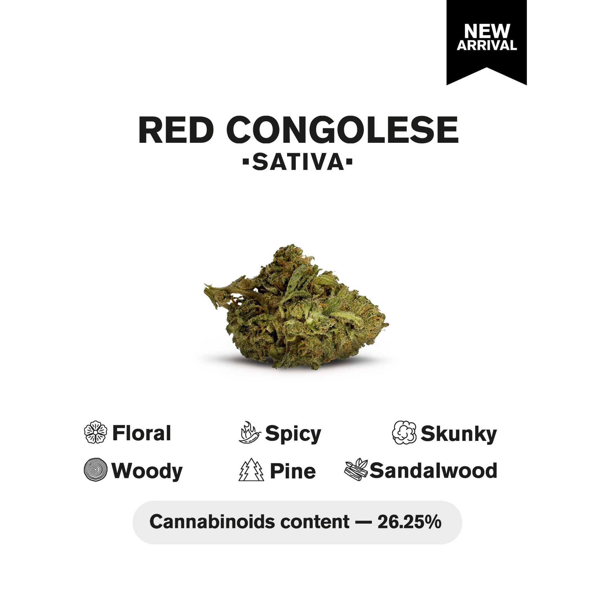 Red Congolese Flower – Sativa – THCA