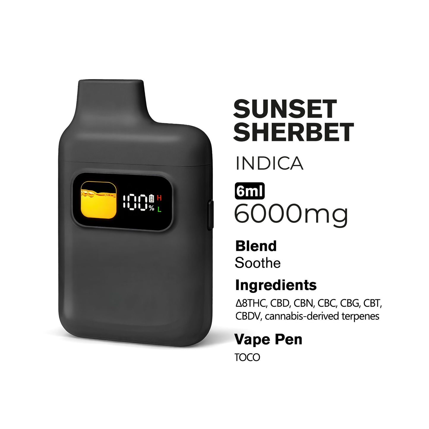 Soothe Blend - 6000mg Vape Pen - Indica - 6ml - Blends by Fresh