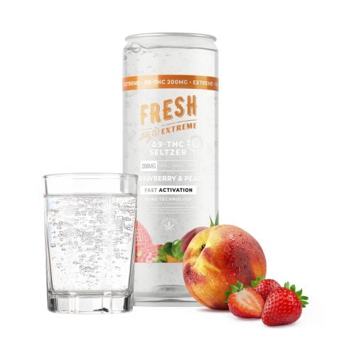 200mg Strawberry & Peach THCa Seltzer - Delta 9 Nano - Fresh