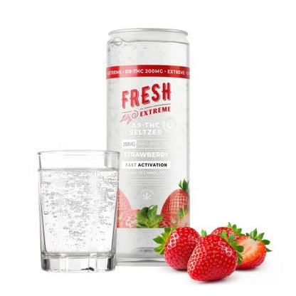 200mg Strawberry THCa Seltzer - D9 Nano - Fresh