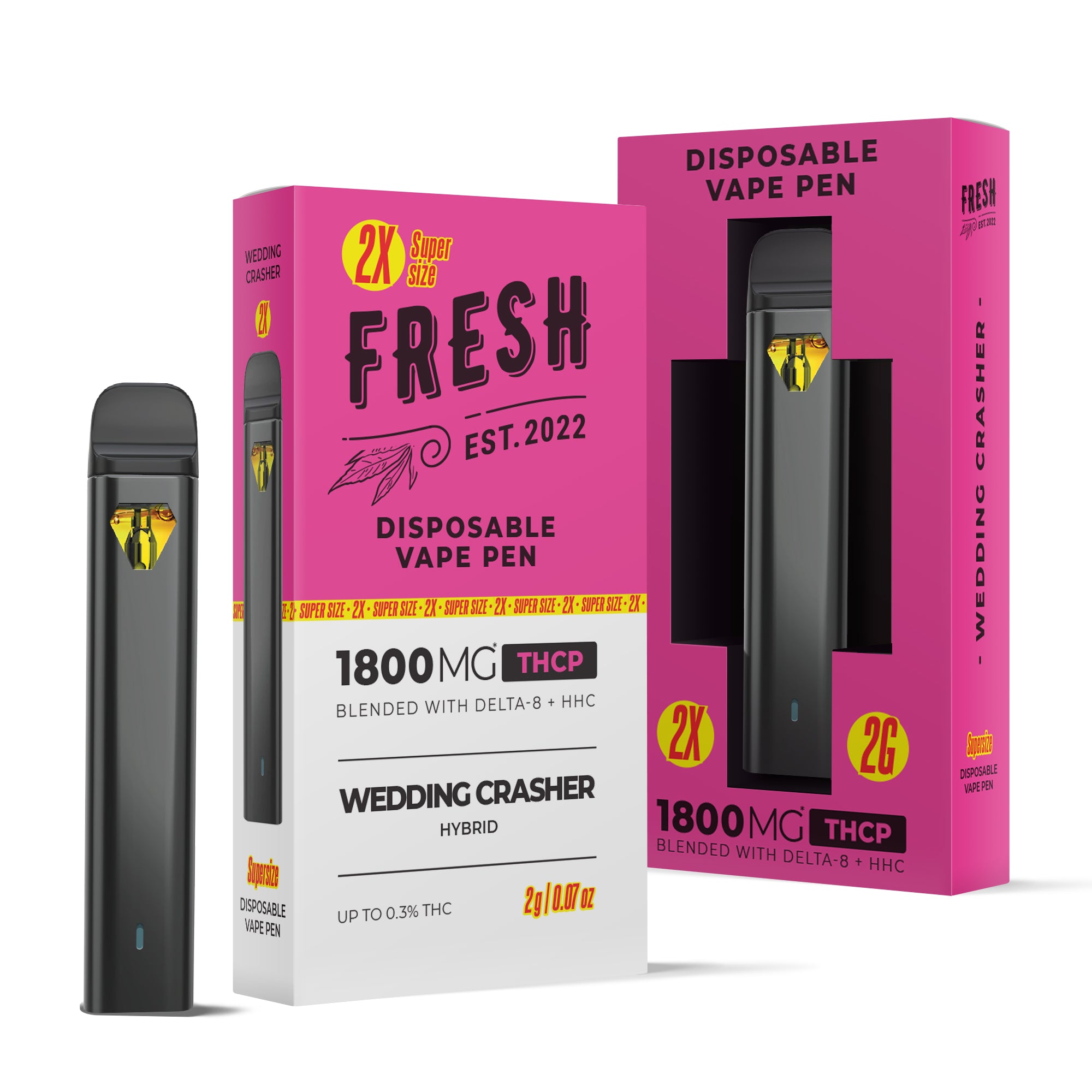 1800mg THCP, D8, HHC Vape Pen - Wedding Crasher - Hybrid - 2ml - Fresh