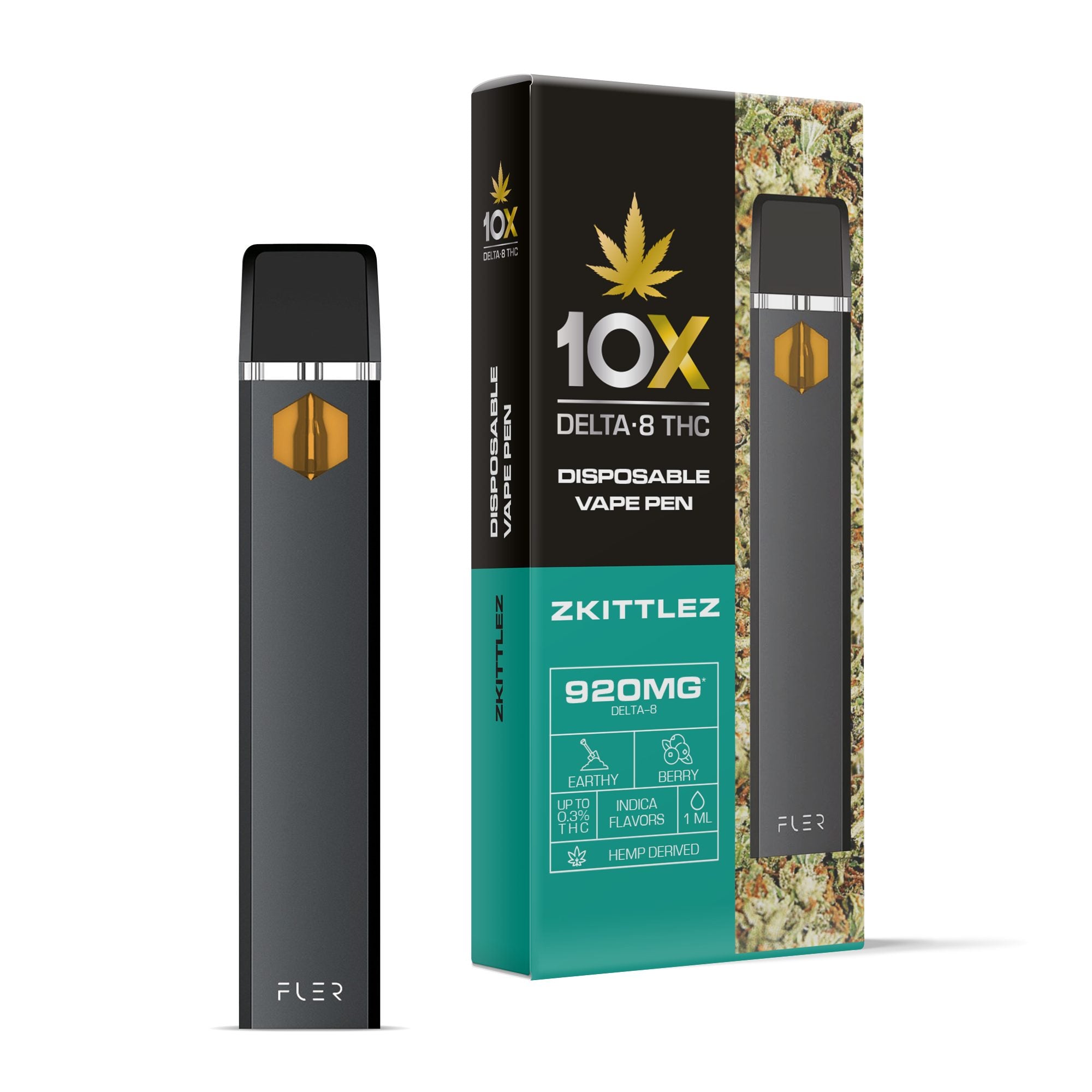 920mg D8 Vape Pen - Zkittlez - Indica - 1ml - 10X